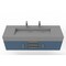 Castello Usa Nile 60" Wall Mounted Blue Vanity With Gray Top And Gold Handles CB-MC-60BLU-GLD-2053-GR - alternate 8